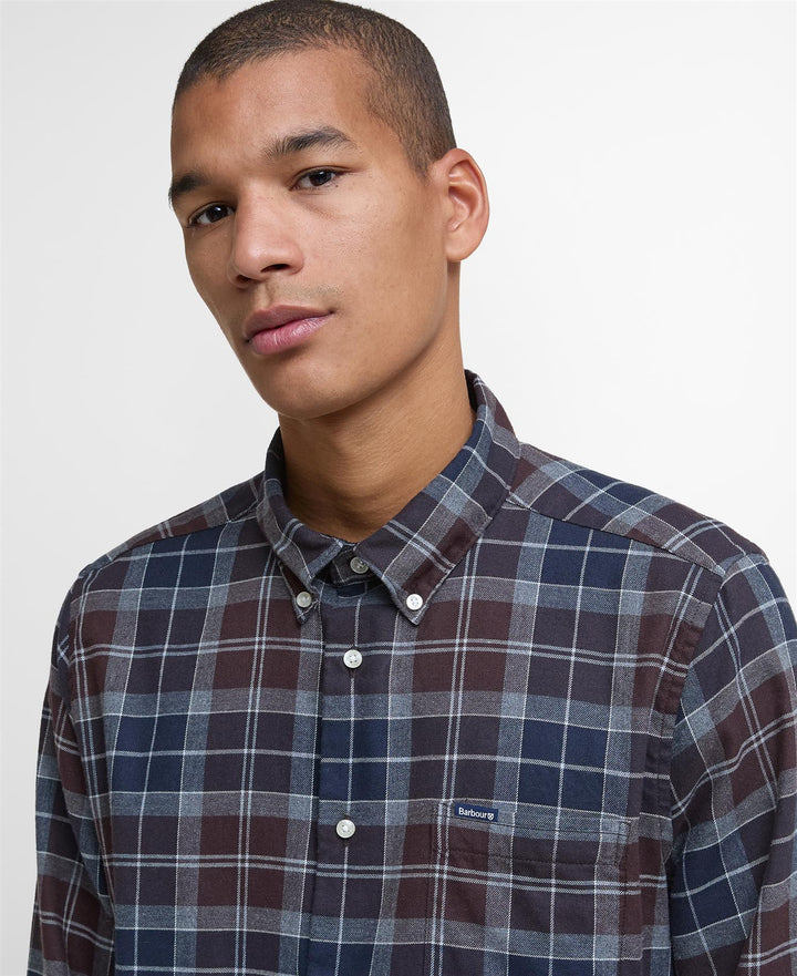 Fortrose Tailored Tartan Shirt  Midnight Oak Tartan