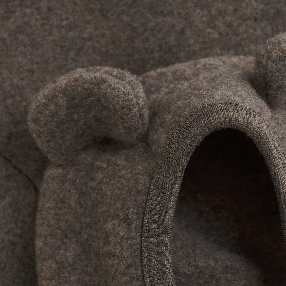 Jacket Ears Wool Fleece  Brown Melange