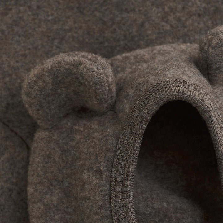 Jacket Ears Wool Fleece  Brown Melange
