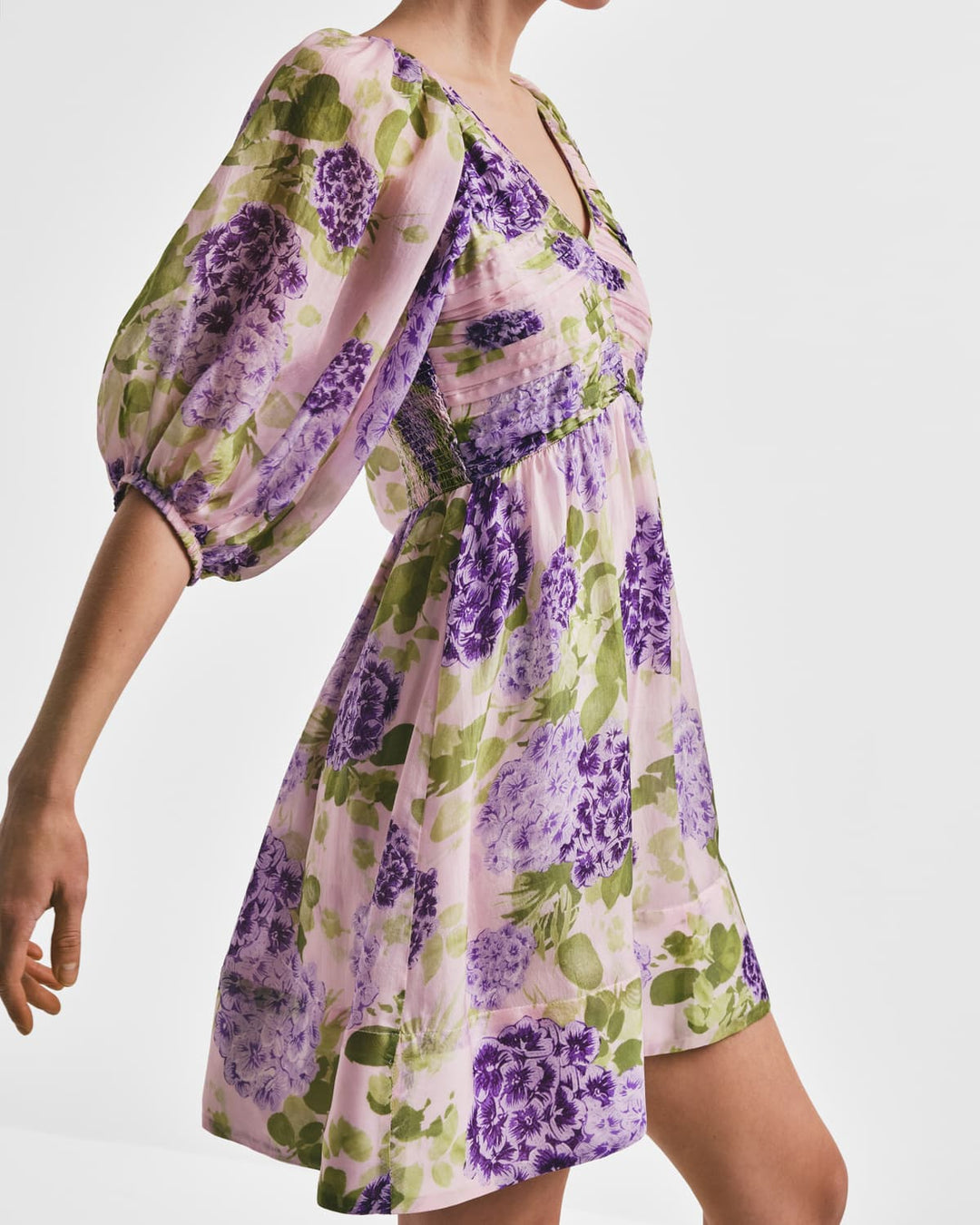 Cupro mini dress  Purple Flowerfield