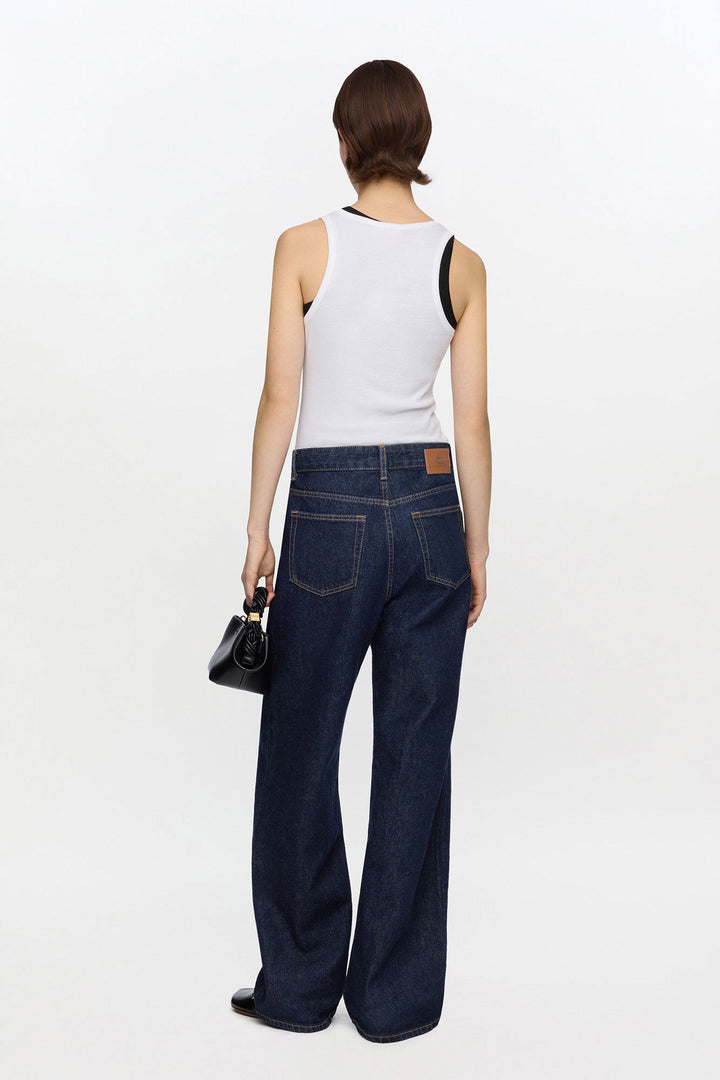 Soft Cotton rib Tank Top  Bright White