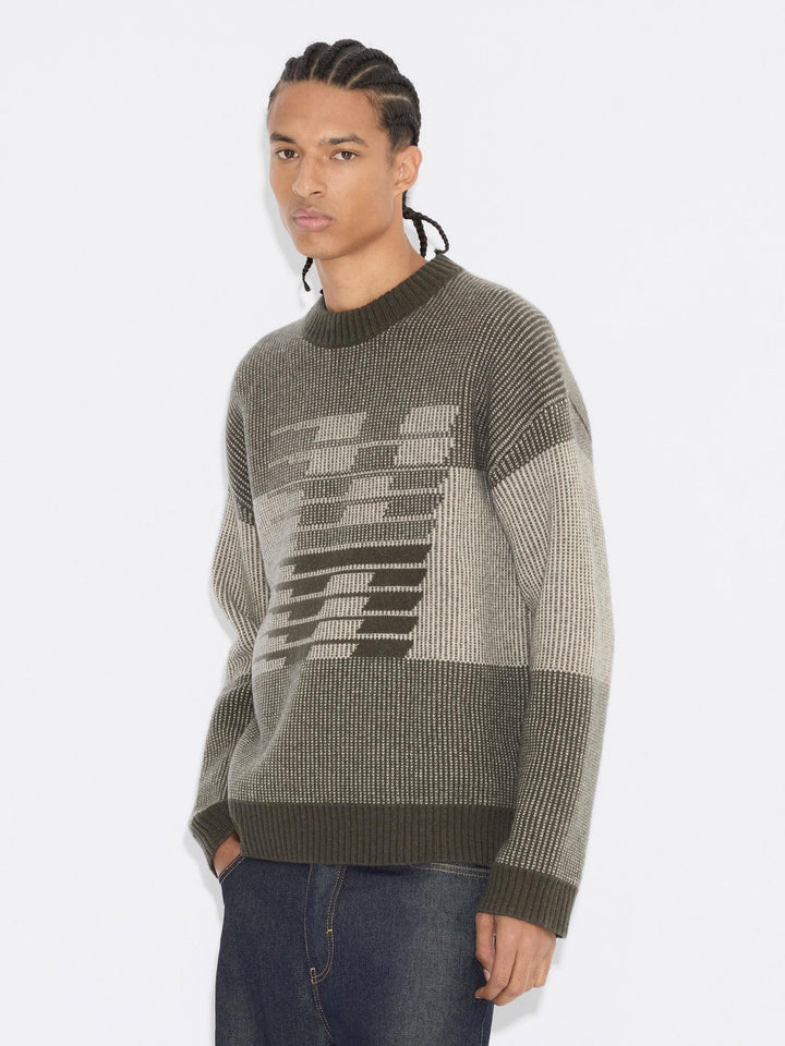 Ski Logo Crewneck Sweater Dk. Green Mix