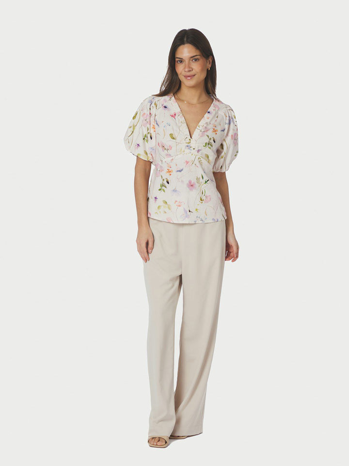 Irina Flower Blouse  Off White