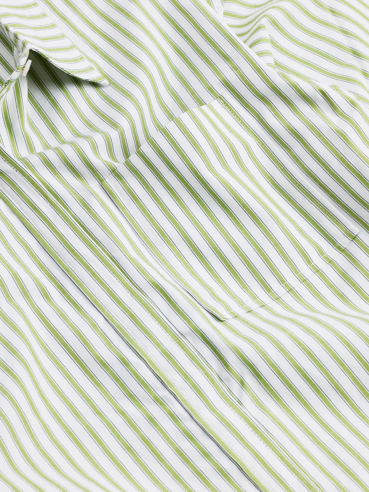 Loose Stripe Shirt  Green Stripe