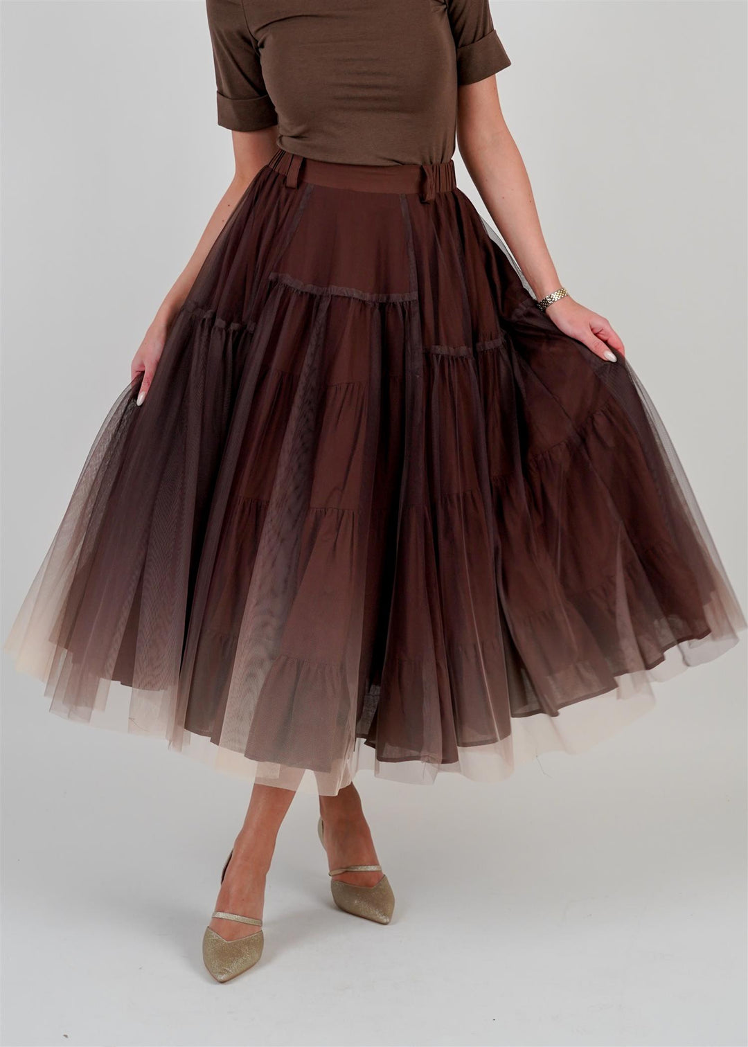 City Ombre Skirt  Brown