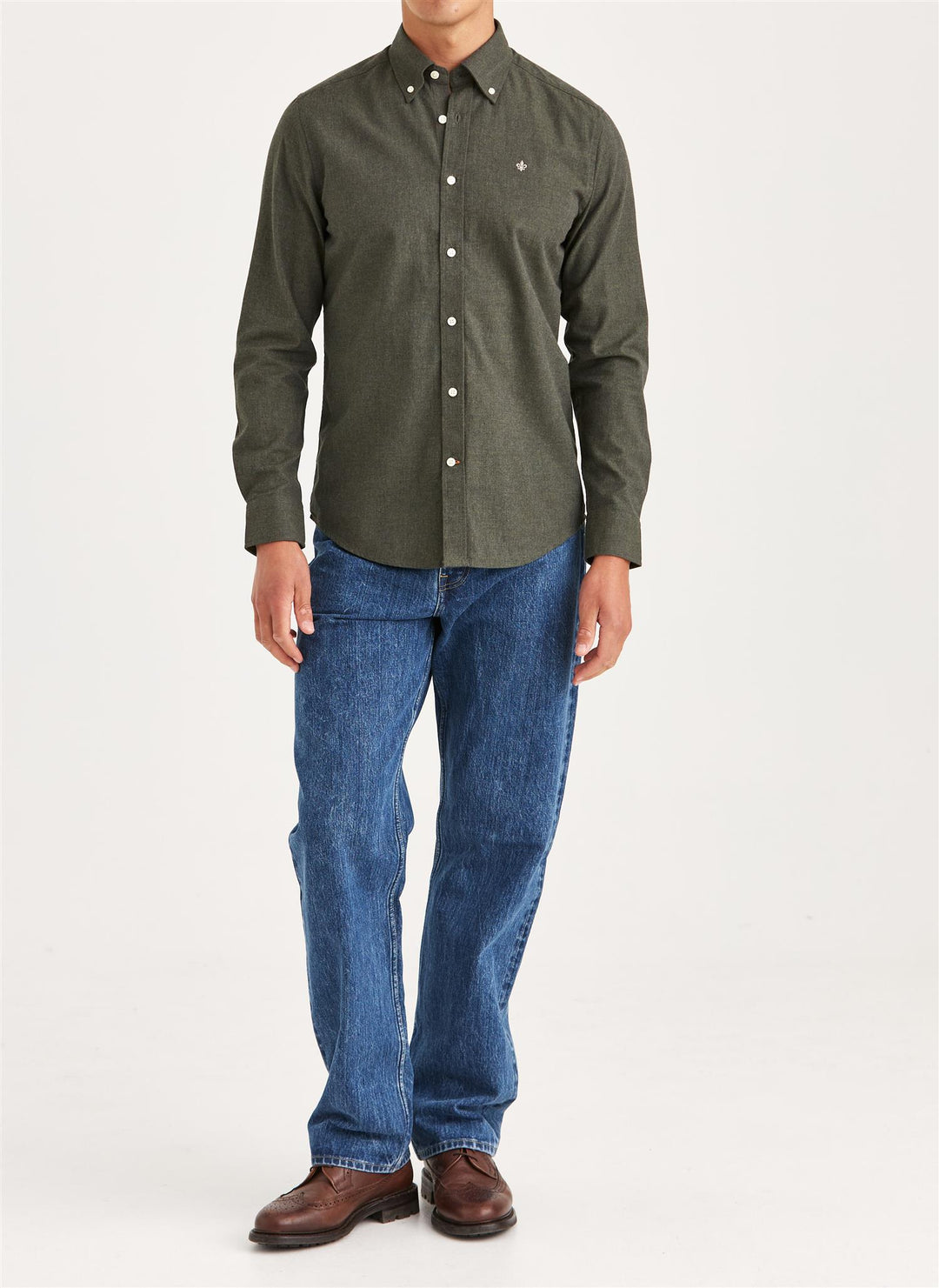 Watts Flannel Shirt-Slim Fit  Olive