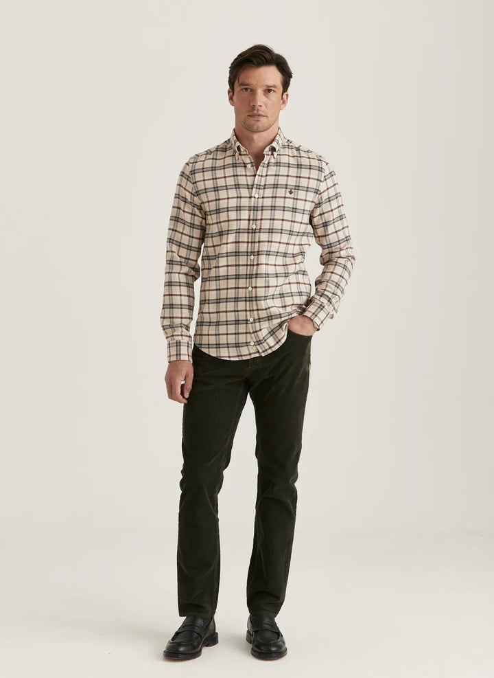 Soft Check Flannel-Slim Fit  Camel