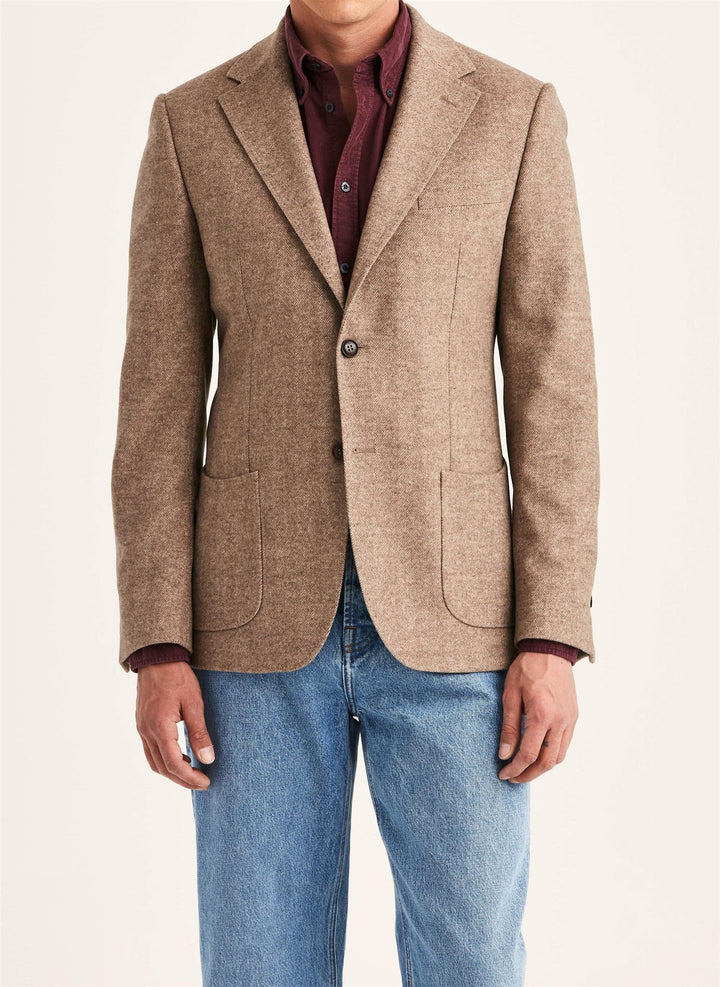 Soft Herringbone Jacket  Khaki