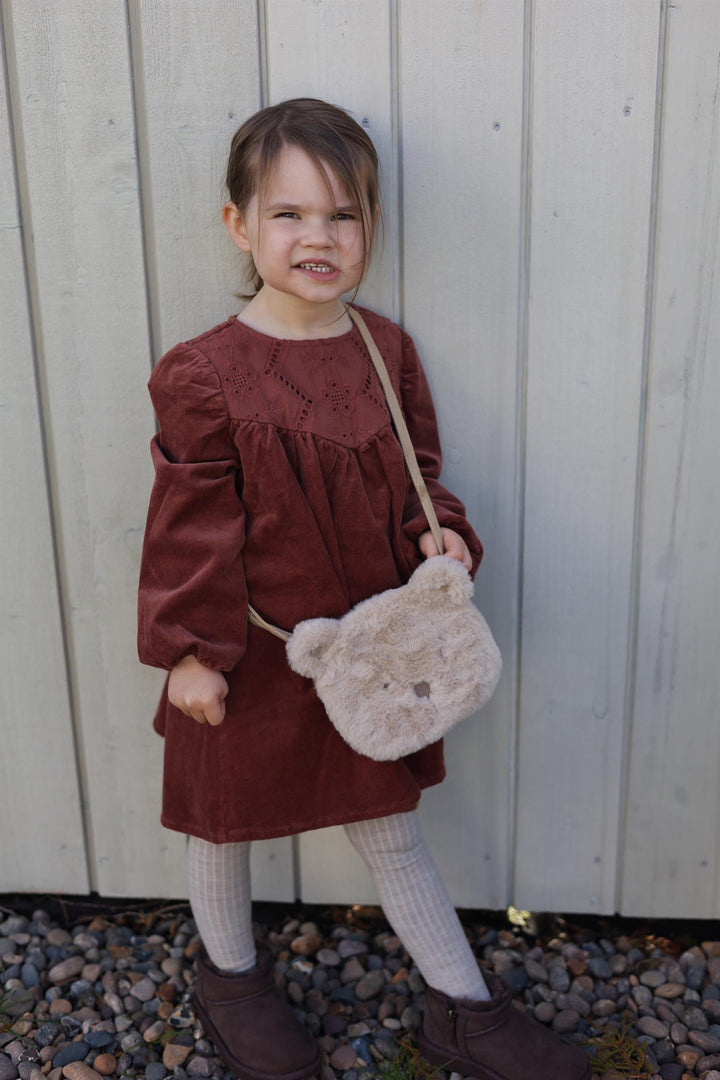 Onellas Loose Cord Dress  Mahogany