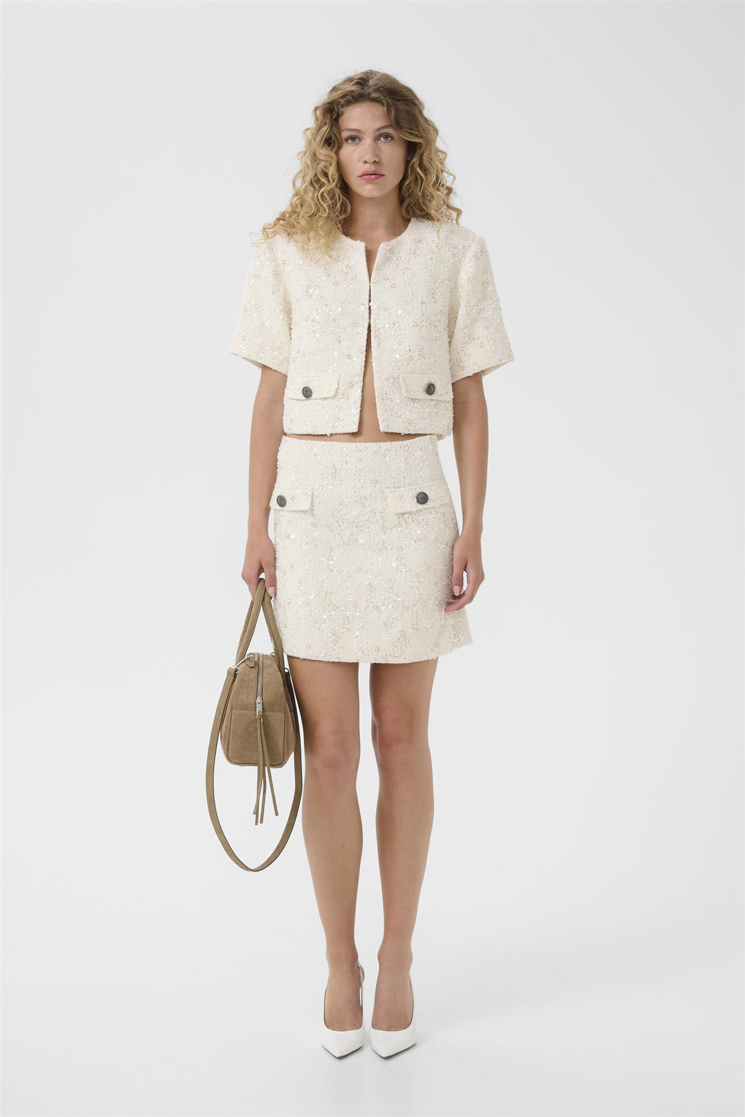 Chanaya SS Jacket  Off White Pearls