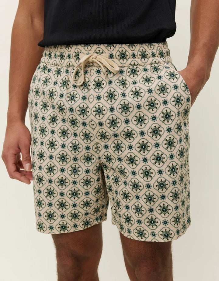 Otto AOP Tapestry Shorts  Ivory