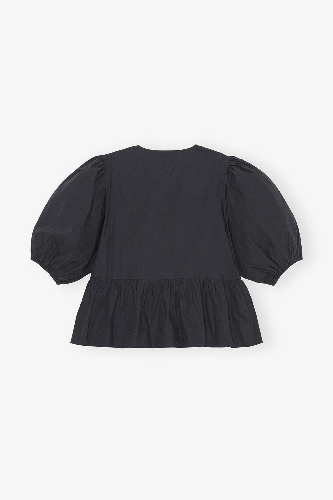POPLIN PEPLUM BLOUSE  Black
