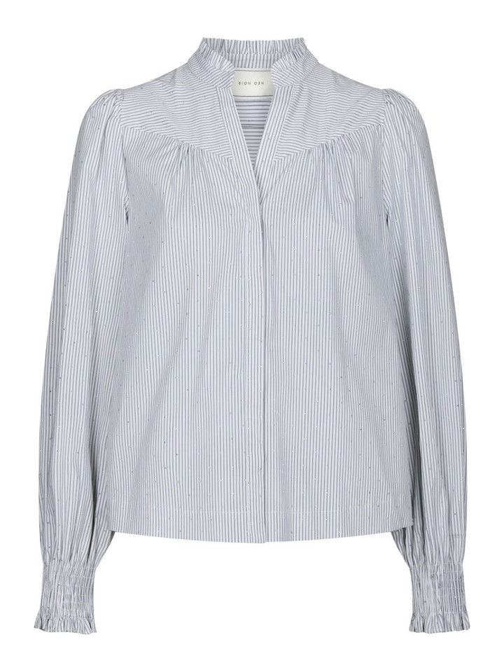 Astrida Stripe Stone Blouse  White
