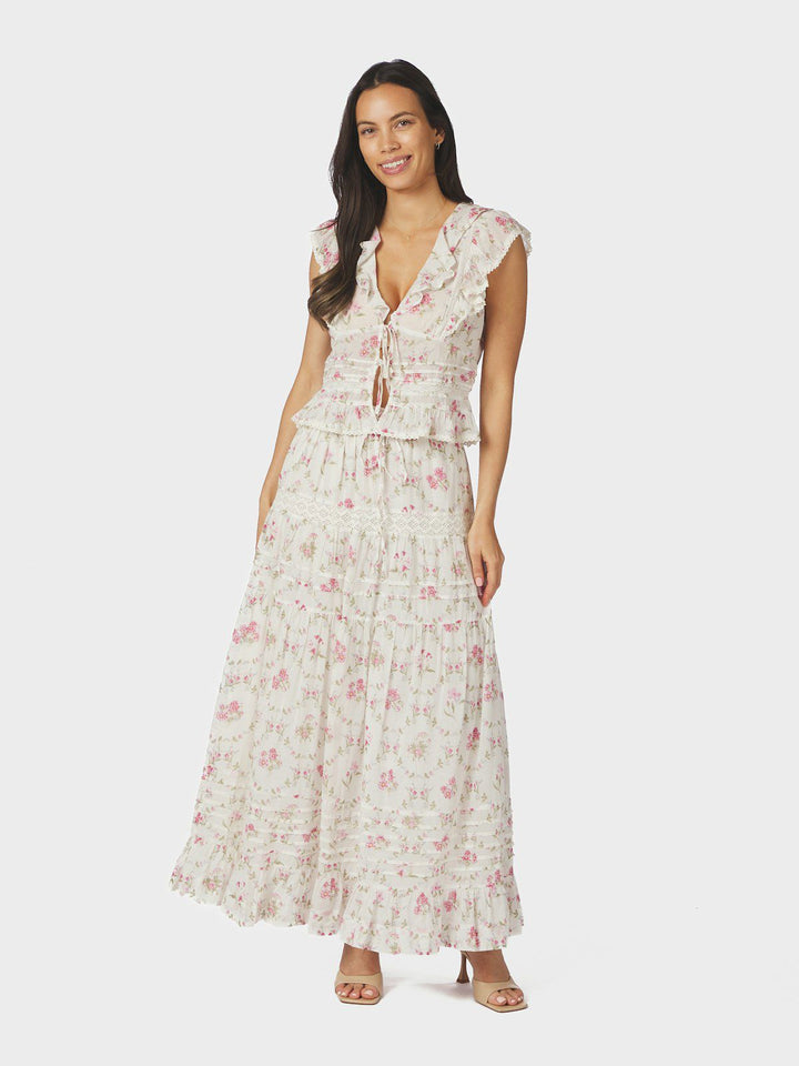 Netali Spring Flower Top  Off White