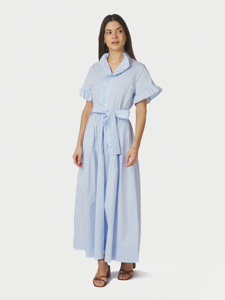 Nellie Soft Stripe Dress  Light Blue