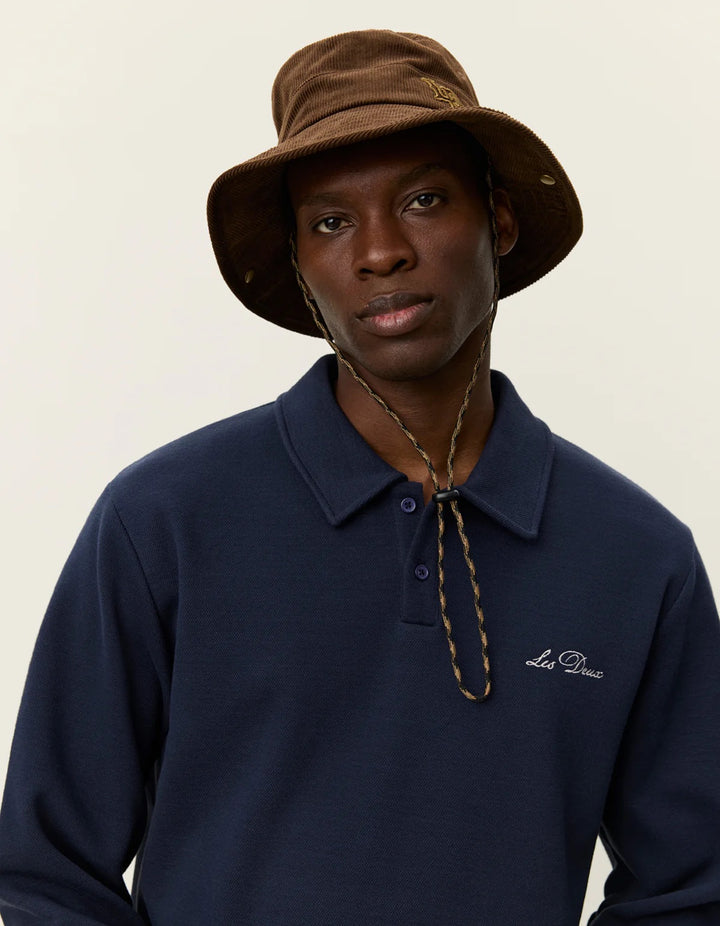 Ben Polo Piqué Sweatshirt  Dark Navy Blue