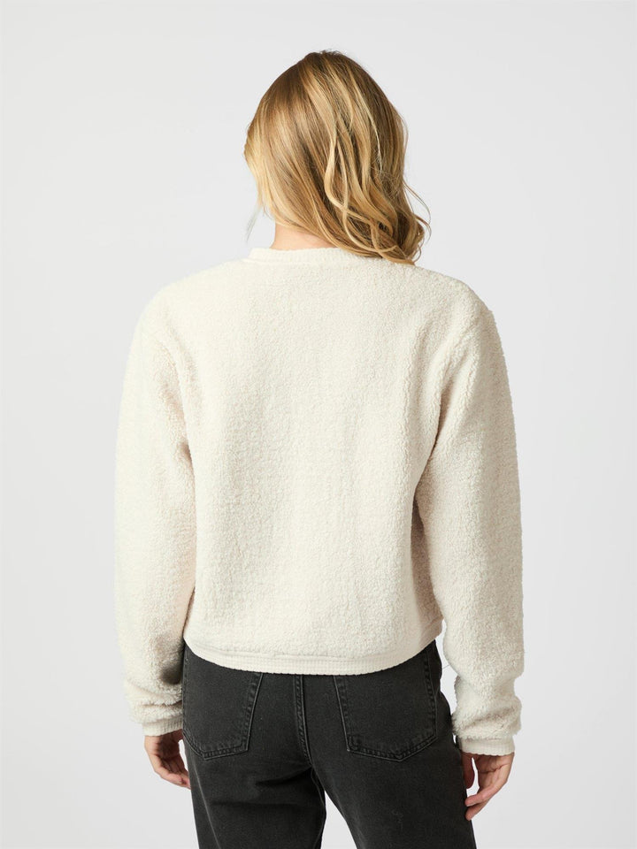 Limo Fluffy Knit Cardigan  Creme