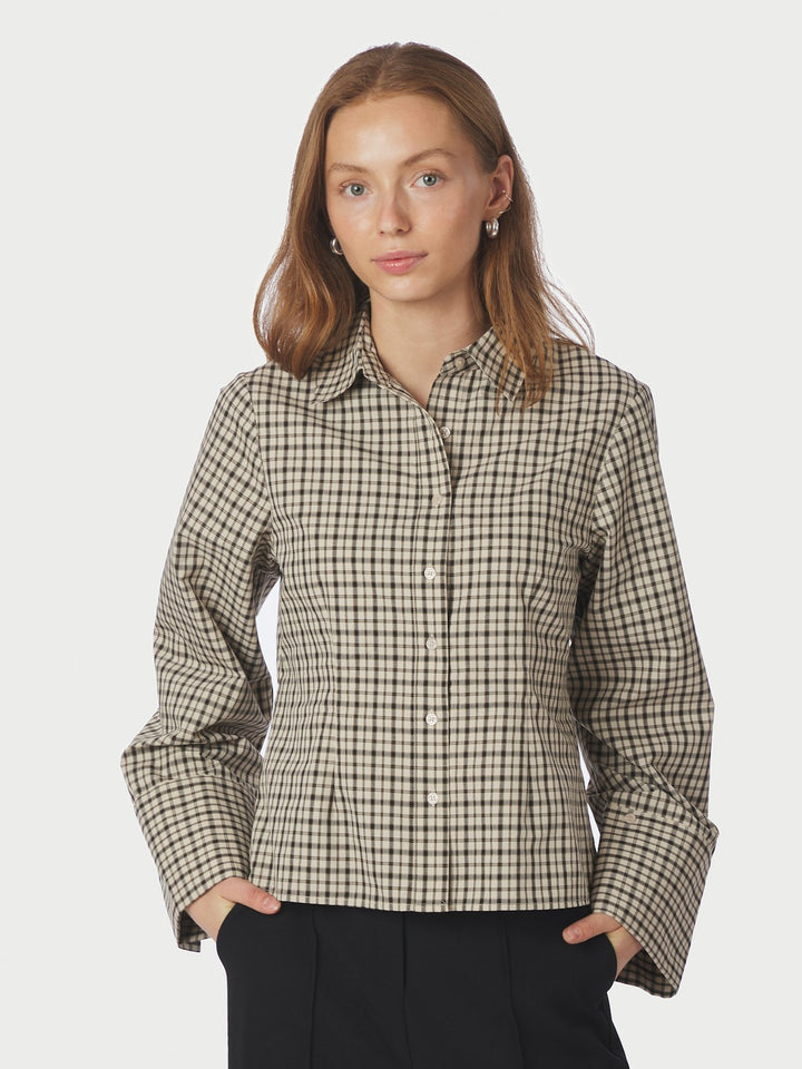 Rosa Checked Shirt  Beige