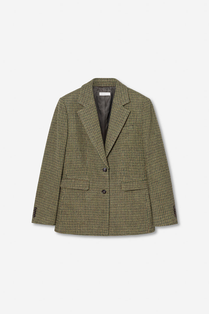 Brook Houndstooth Blazer  Green Houndstooth