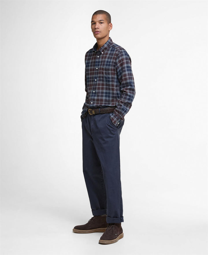 Fortrose Tailored Tartan Shirt  Midnight Oak Tartan