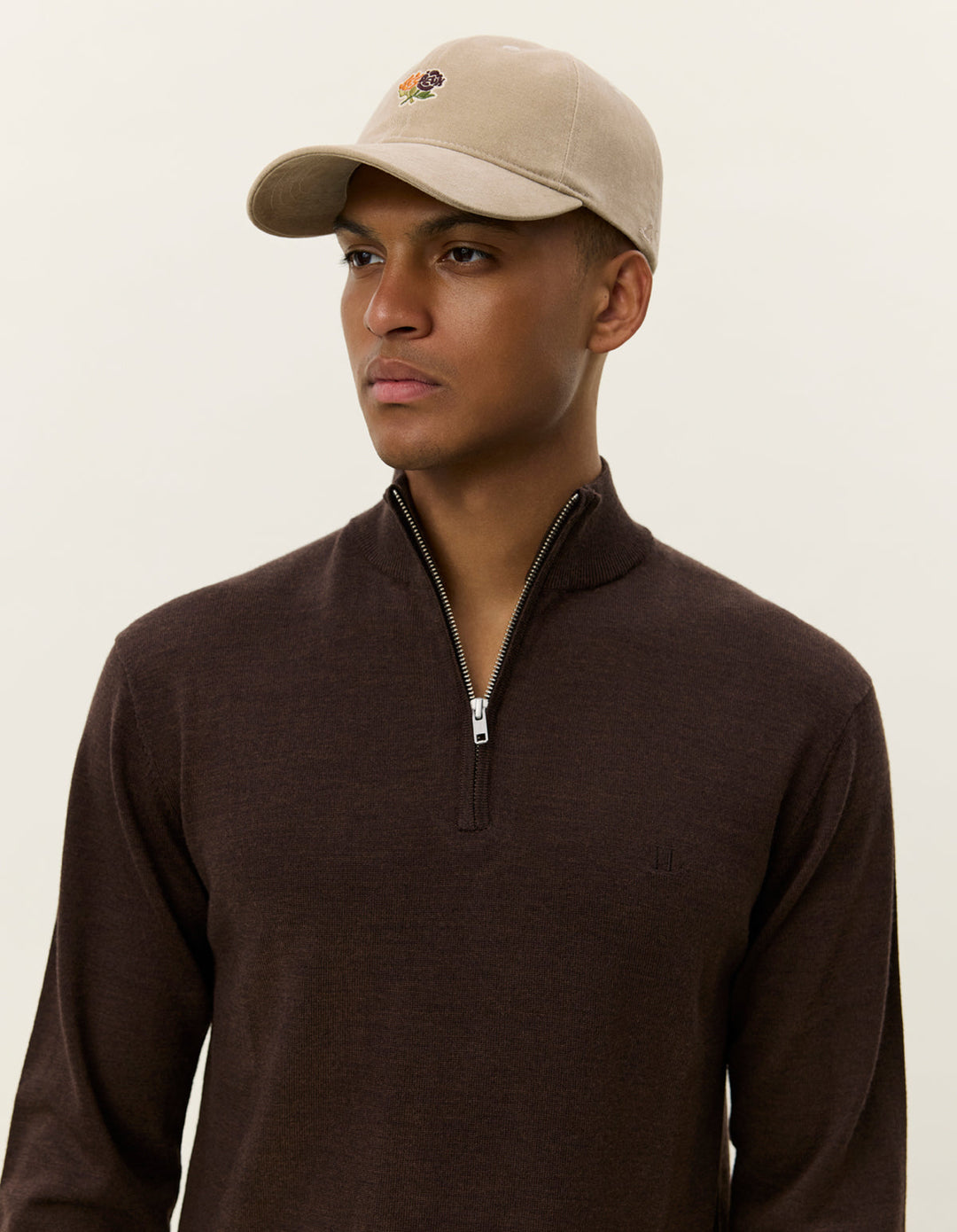 Greyson Half-Zip Merino Knit  Brown