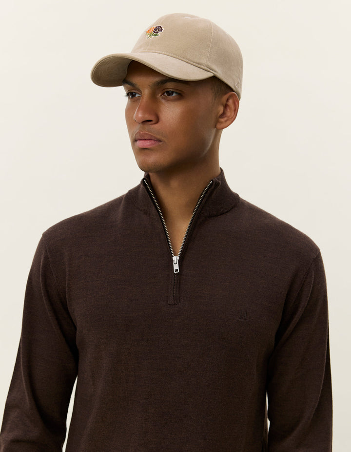 Greyson Half-Zip Merino Knit  Brown