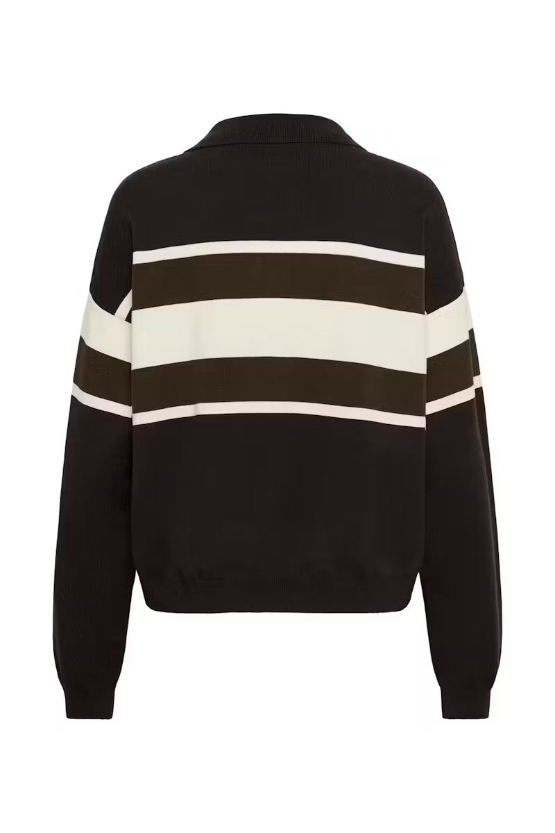 GZALEXU POLO PULLOVER  Ganache/Slate Black/Egret