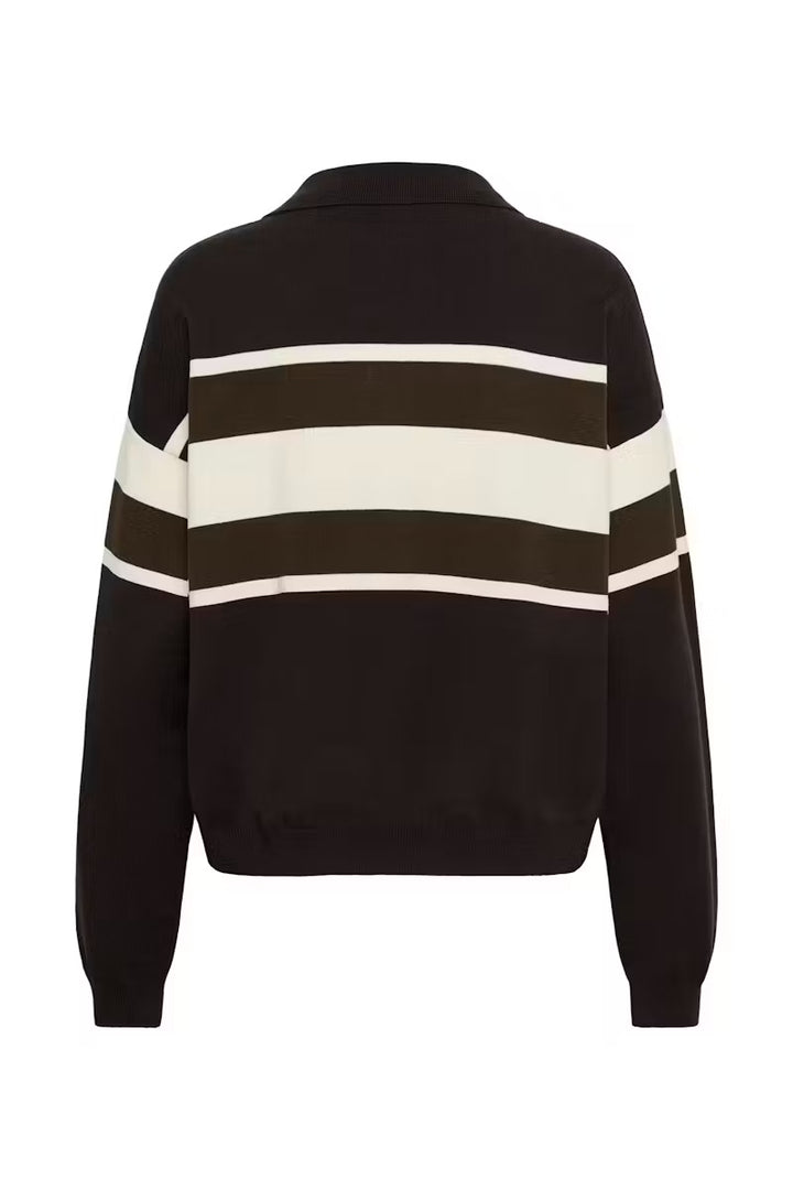 GZALEXU POLO PULLOVER  Ganache/Slate Black/Egret