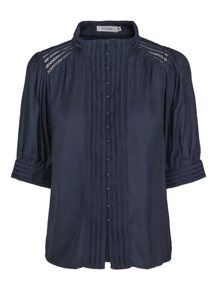 Lucile Lace Blouse  Navy