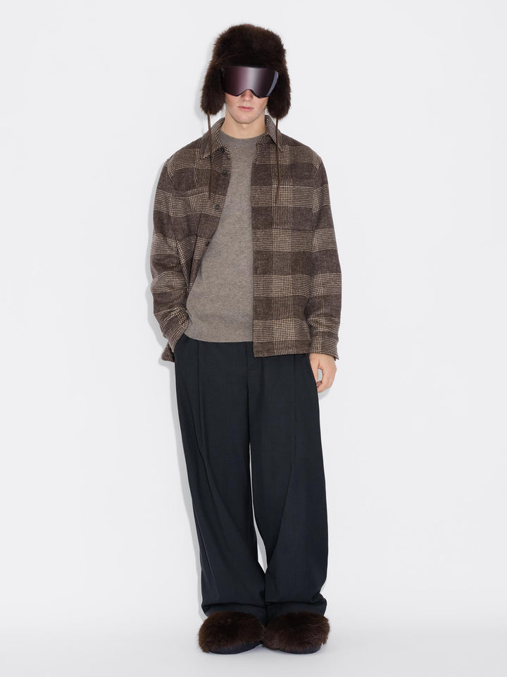 Mildew Flannel Overshirt  Brown Check