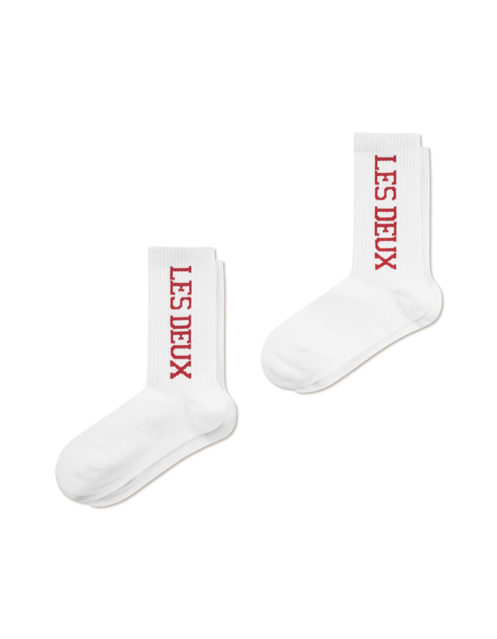 Les Deux Vertigo Rib Socks KIDS  White