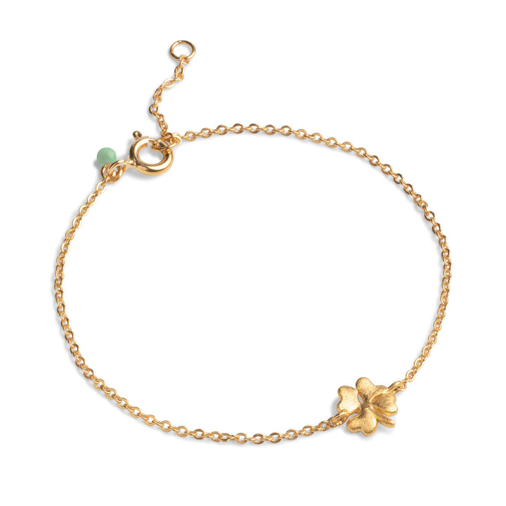 BRACELET, ORGANIC CLOVER  Gold Matt