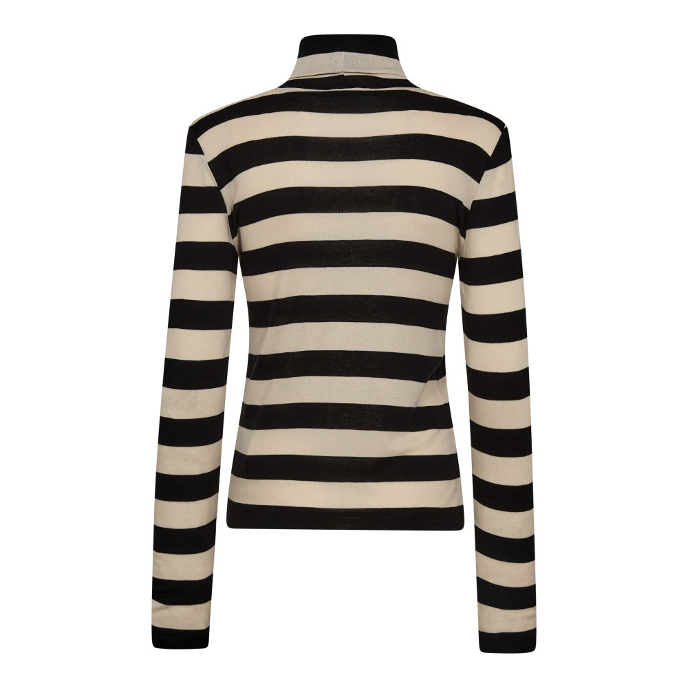 MasonCC Stripe RollNeck Blouse  Boneblack