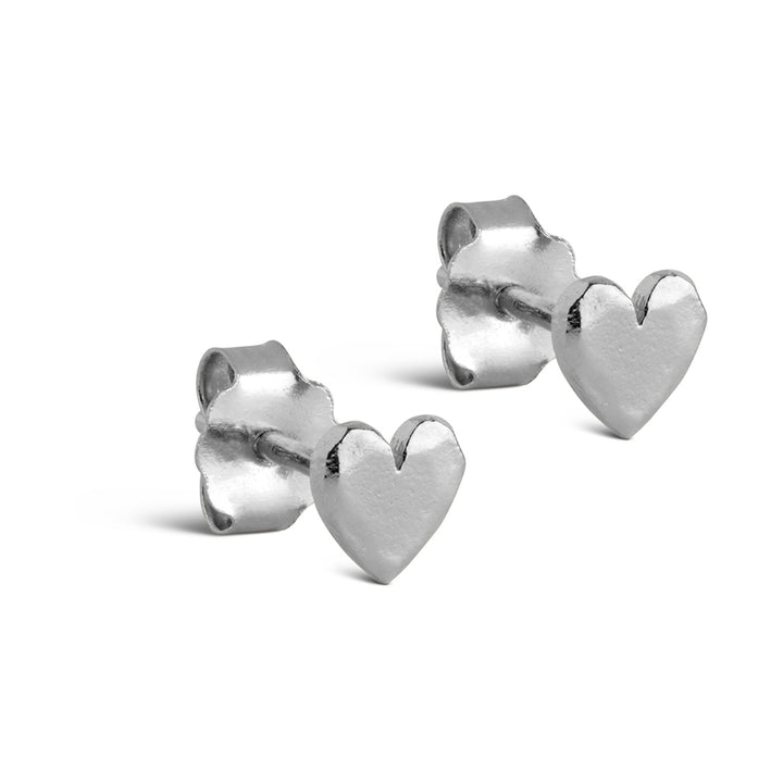 STUDS, HEART  Silver