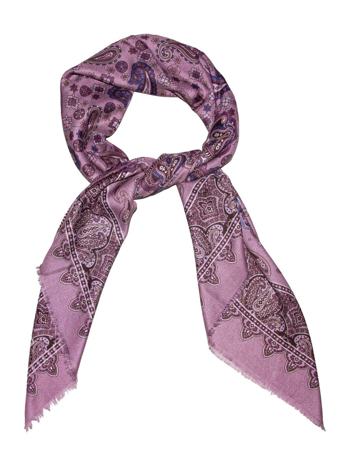 Skjerf Paisley 130x130 Rosa Rosa