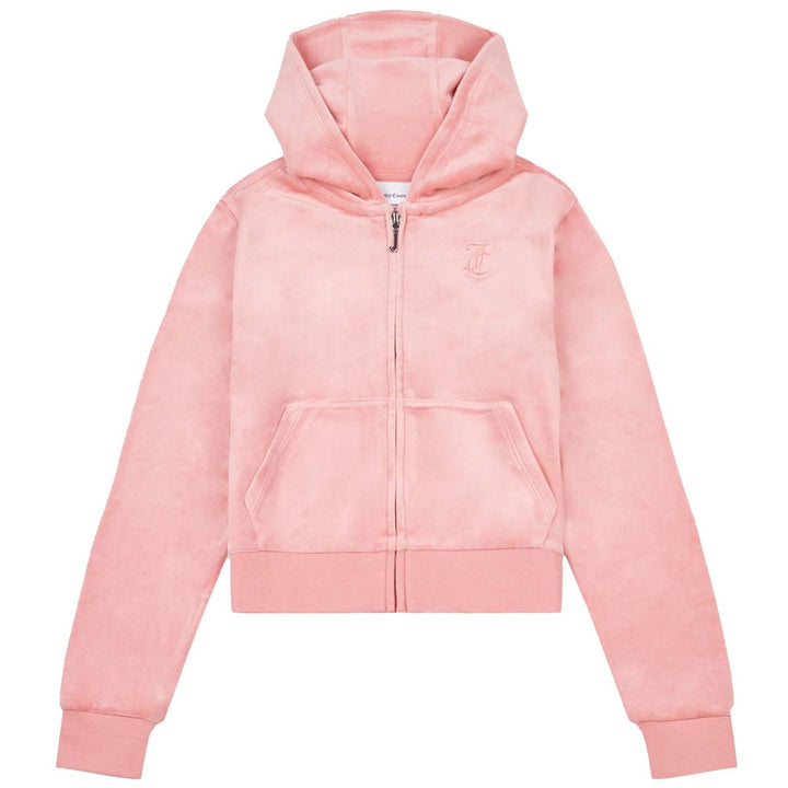 Tonal Zip Through Hoodie  Peach Blossom