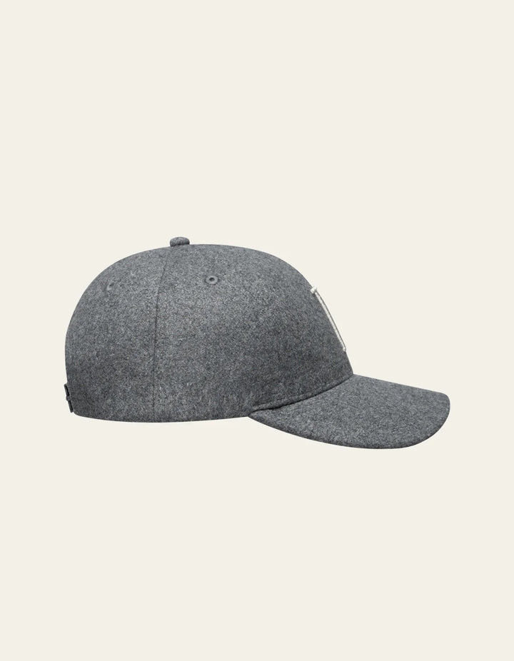 Encore Wool Baseball Cap  Light Grey Melange/Ivory