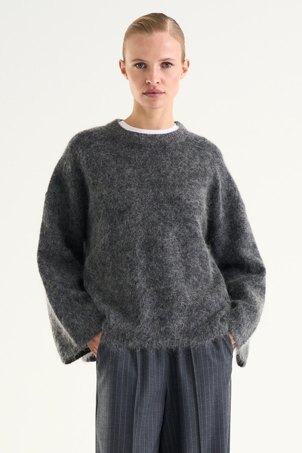 Mireya Knitted Sweater  Dark Grey Melange