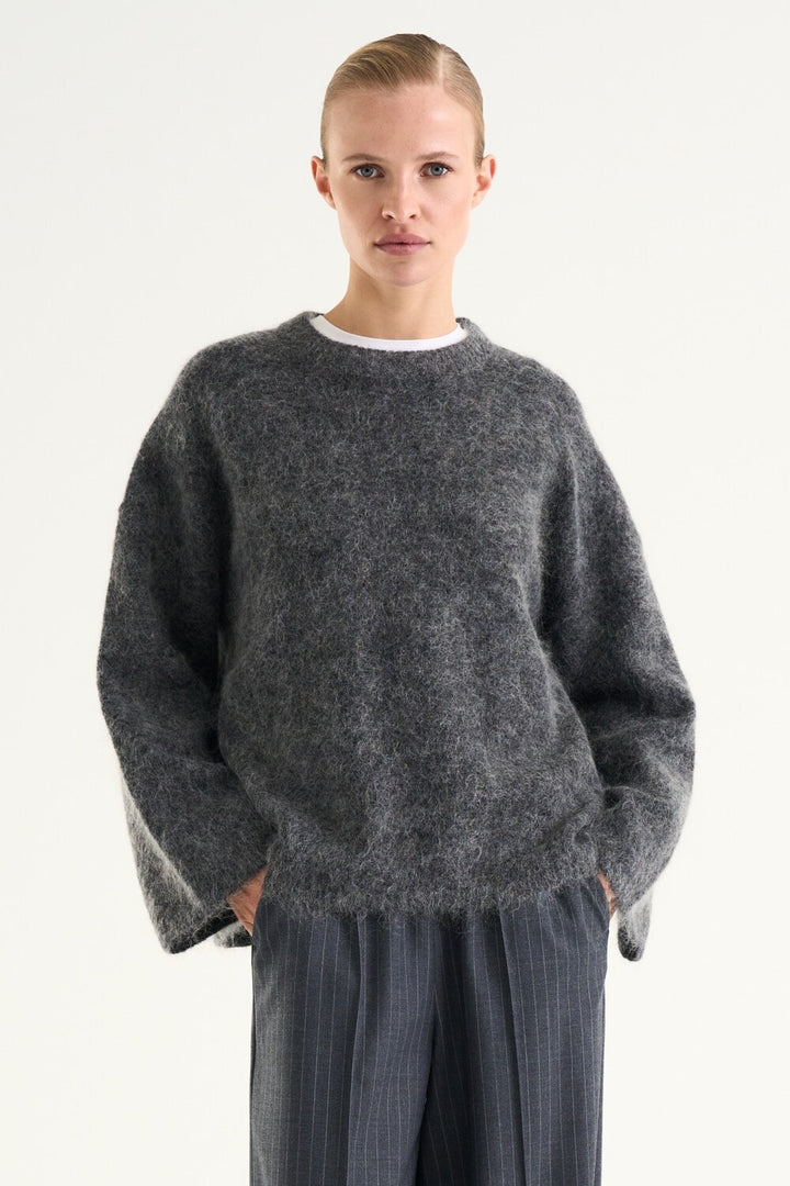 Mireya Knitted Sweater  Dark Grey Melange