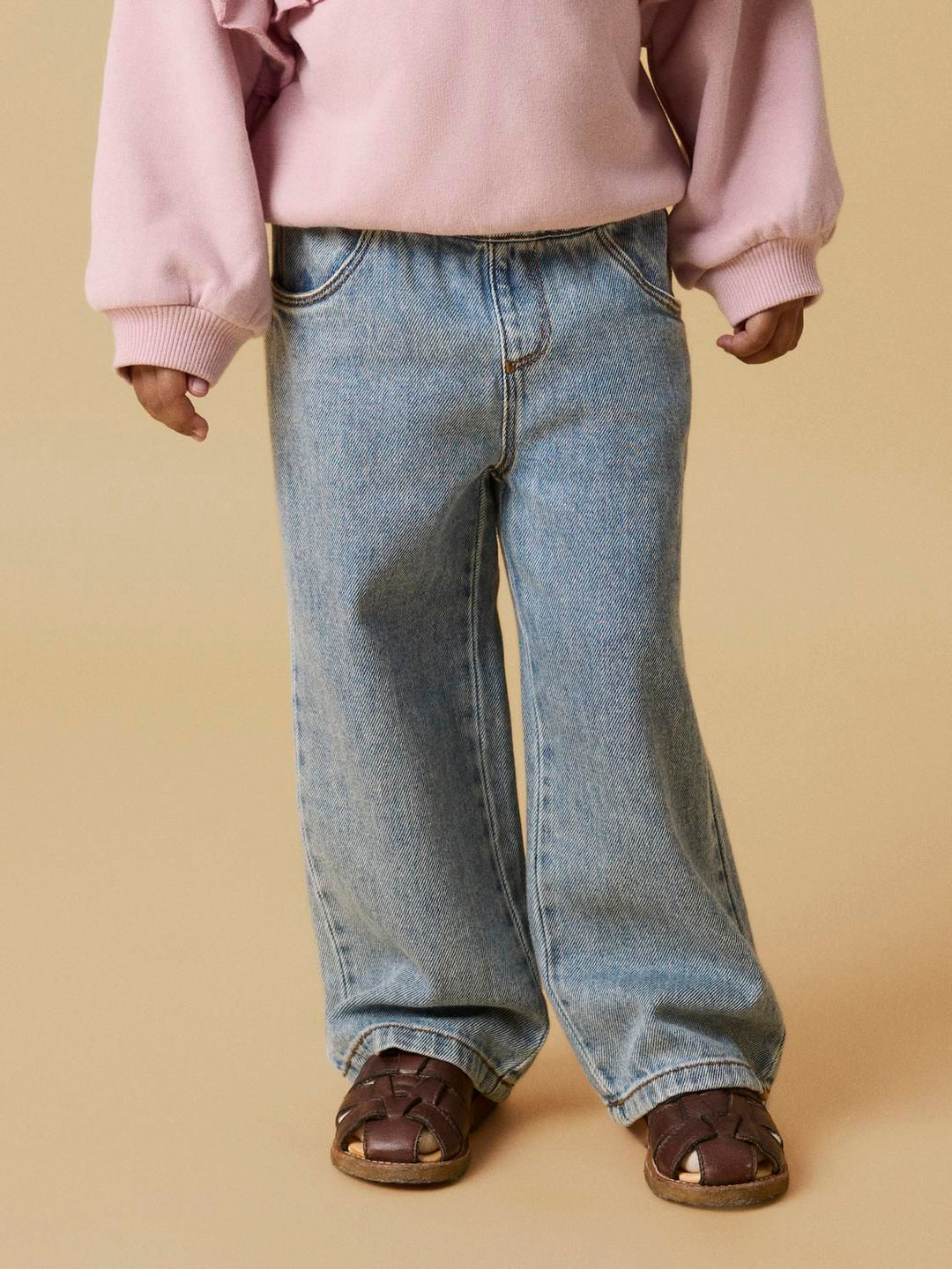 Karole Sim Wide Jeans  Mellomblå