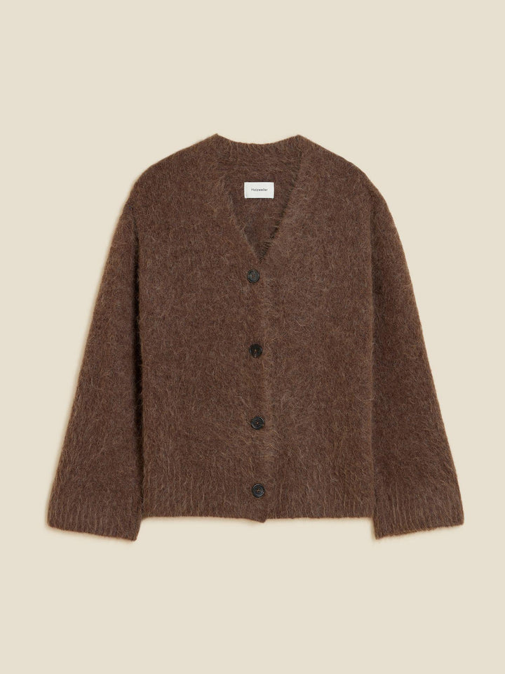 Fure Fluffy Cardigan  Dk. Brown