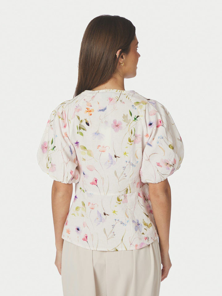 Irina Flower Blouse  Off White