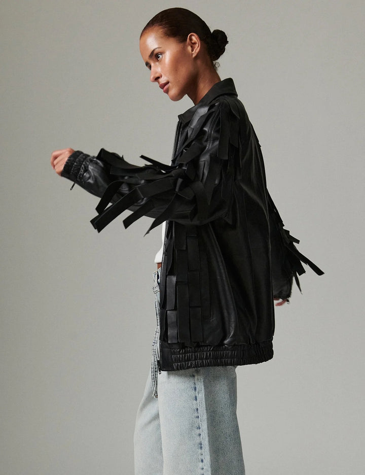 Rafia soft lamb leather  Svart