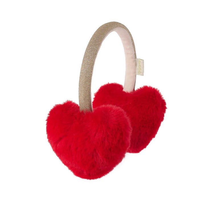 FLUFFY LOVE HEART EARMUFFS  Rød