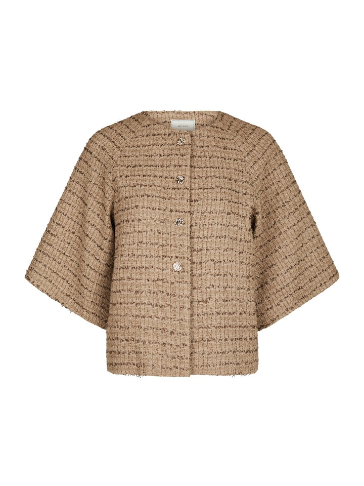 Rosella Boucle Mini Jacket  Taupe
