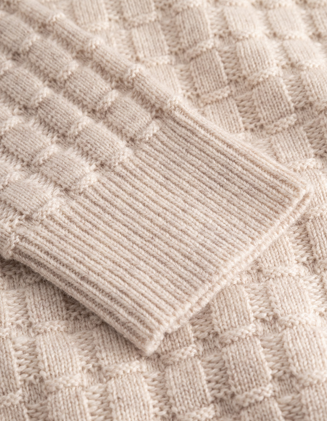 Gustav Squared Structure Polo Knit  Light Sand Melange