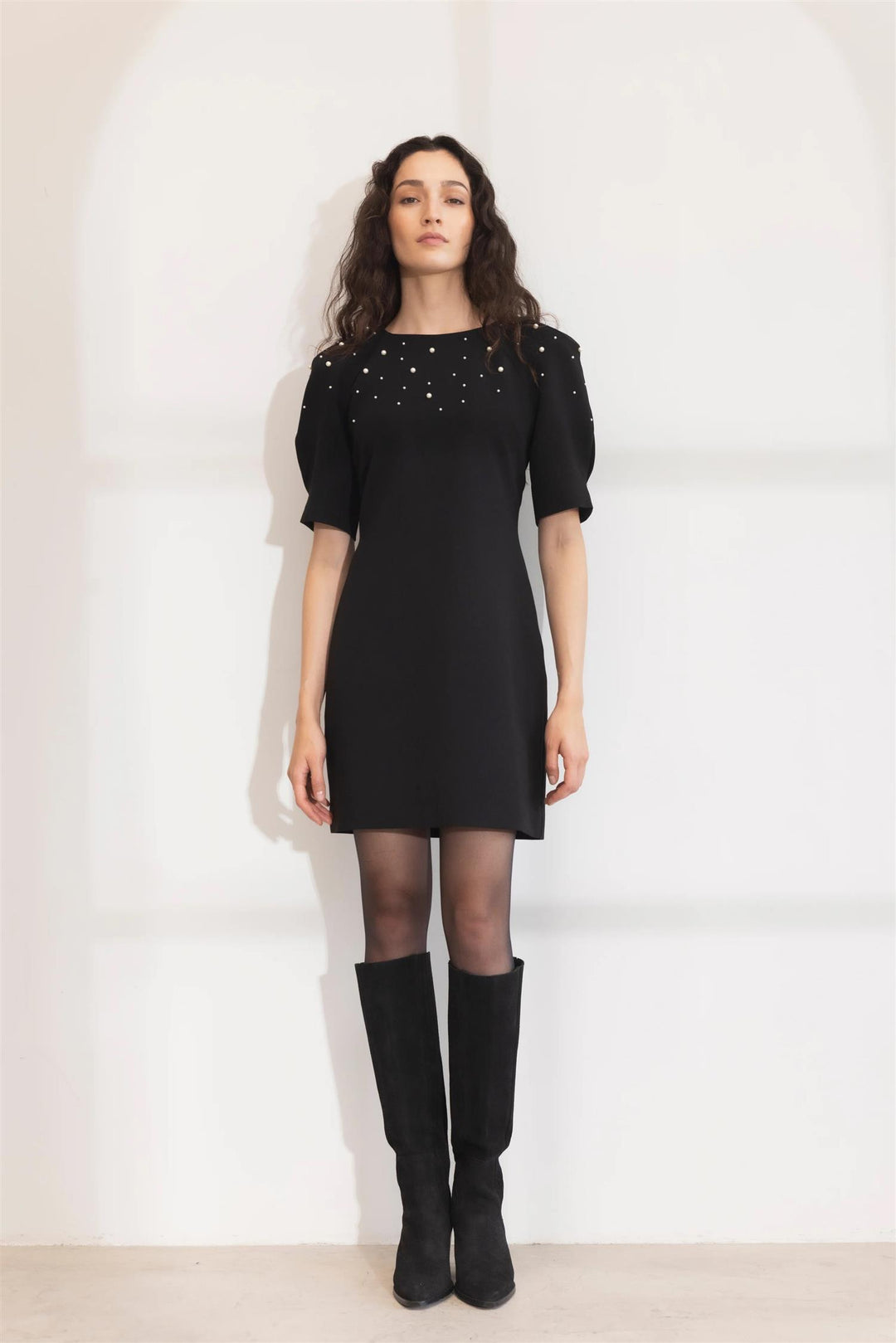 Tava Pearl Dress Black