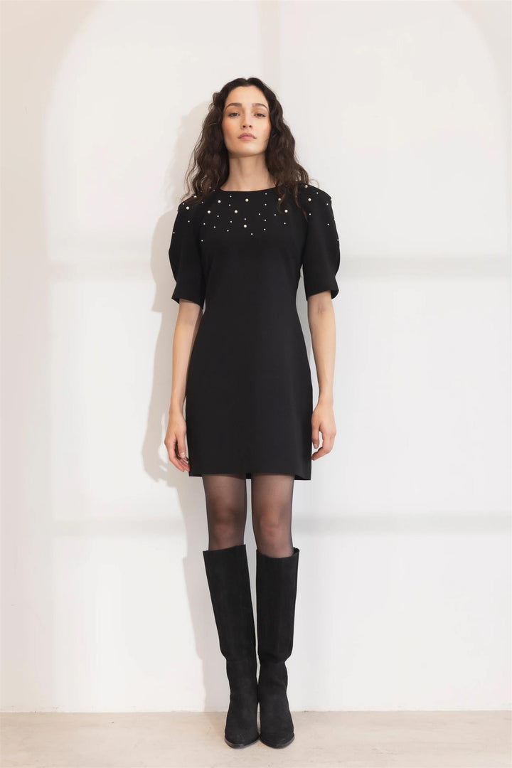 Tava Pearl Dress Black