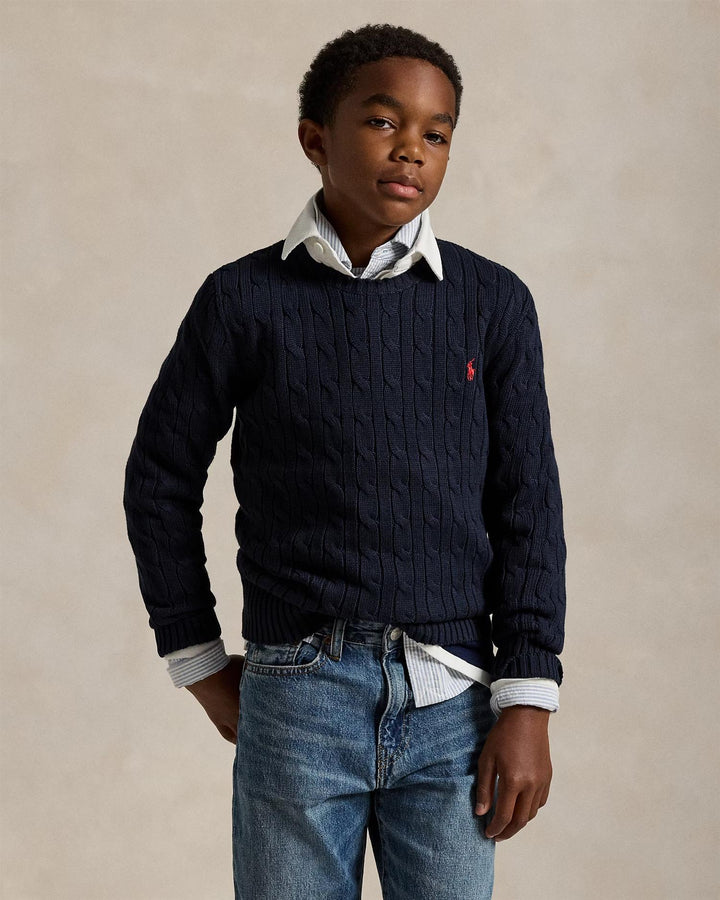 LS cable CN-Tops sweater  Navy