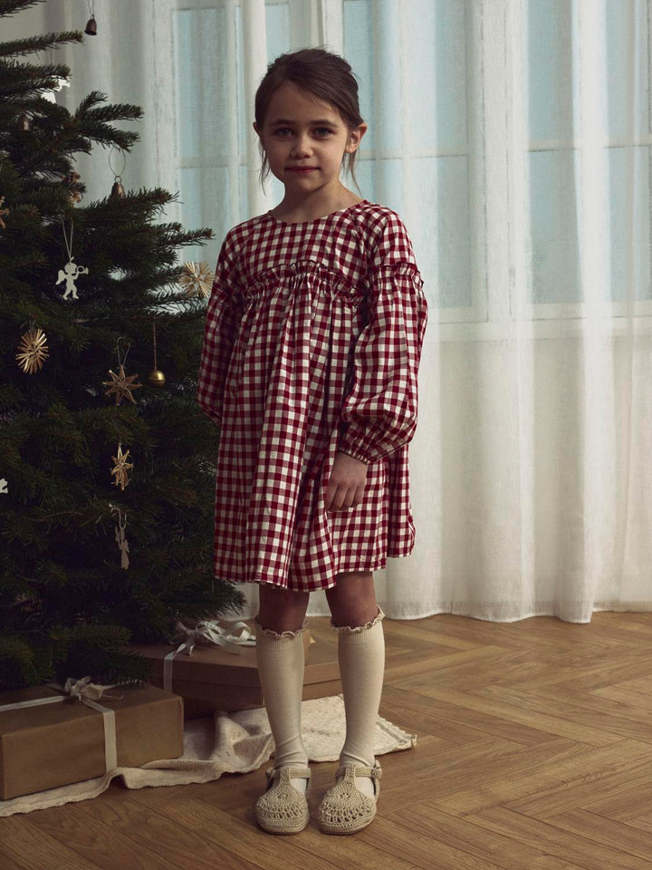 NMFRIO LS LOOSE DRESS LIL  Mellomrød